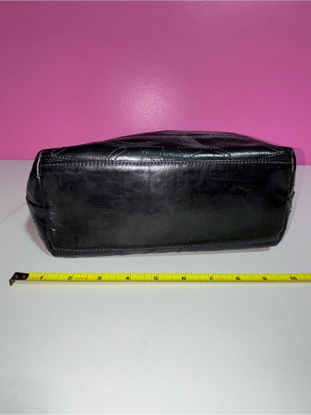 Coach Signature Stitched Patent Tote Black Leather Shoulder Bag NWT MSRP $328 - Picture 11 of 11